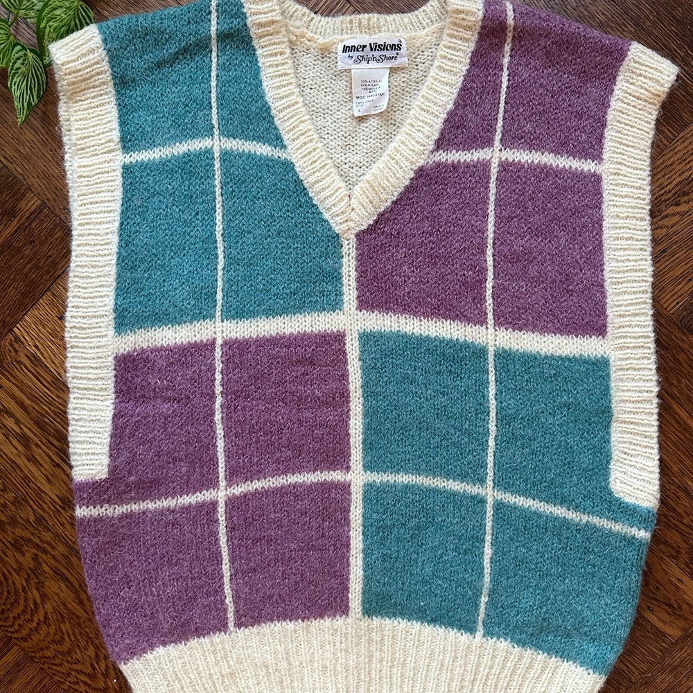 Vintage V-Neck Sweater Vest